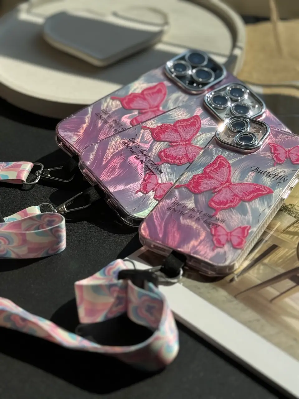 2cd695 قاب Pink Butterfly (کدC1660) - Image 1
