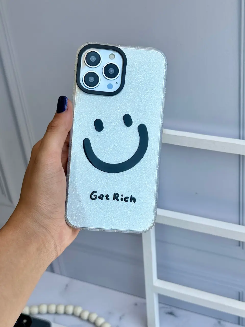 f514c6 قاب Smile اکلیلی شفاف آیفونی (کدC1735) - Image 1