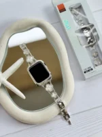 بند اپل واچ ون کلیف استیل + گارد نگینی (کدw5040) - Image 3