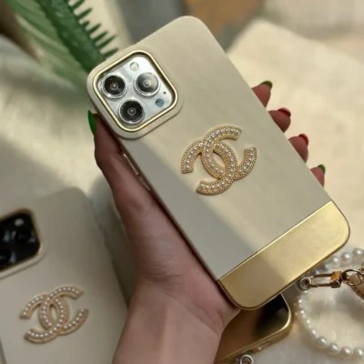 قاب Gold Chanel با آویز مرواریدی (کدC1265)