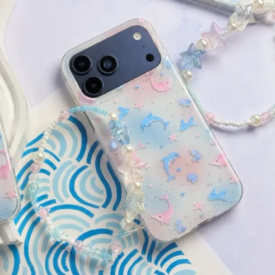 قاب Pastel Star Dolphin با آویز (کدC2251)