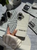 قاب White Christian Dior دور لنز نگین آیفون (کدC2076) - Image 6